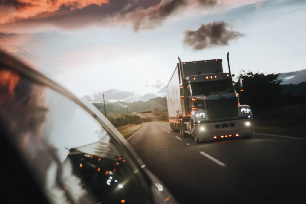 Semi truck on a highway